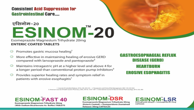 ESOMEPRAZOLE MAGNESIUM TRIHYDRATE 20 MG TABLET